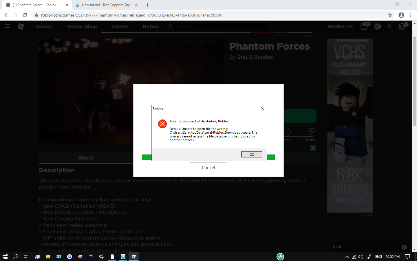 roblox player not opening when i click play game on browser I've also tried  to reinstall Roblox to see if it solved it and it still didn't work :  r/RobloxHelp